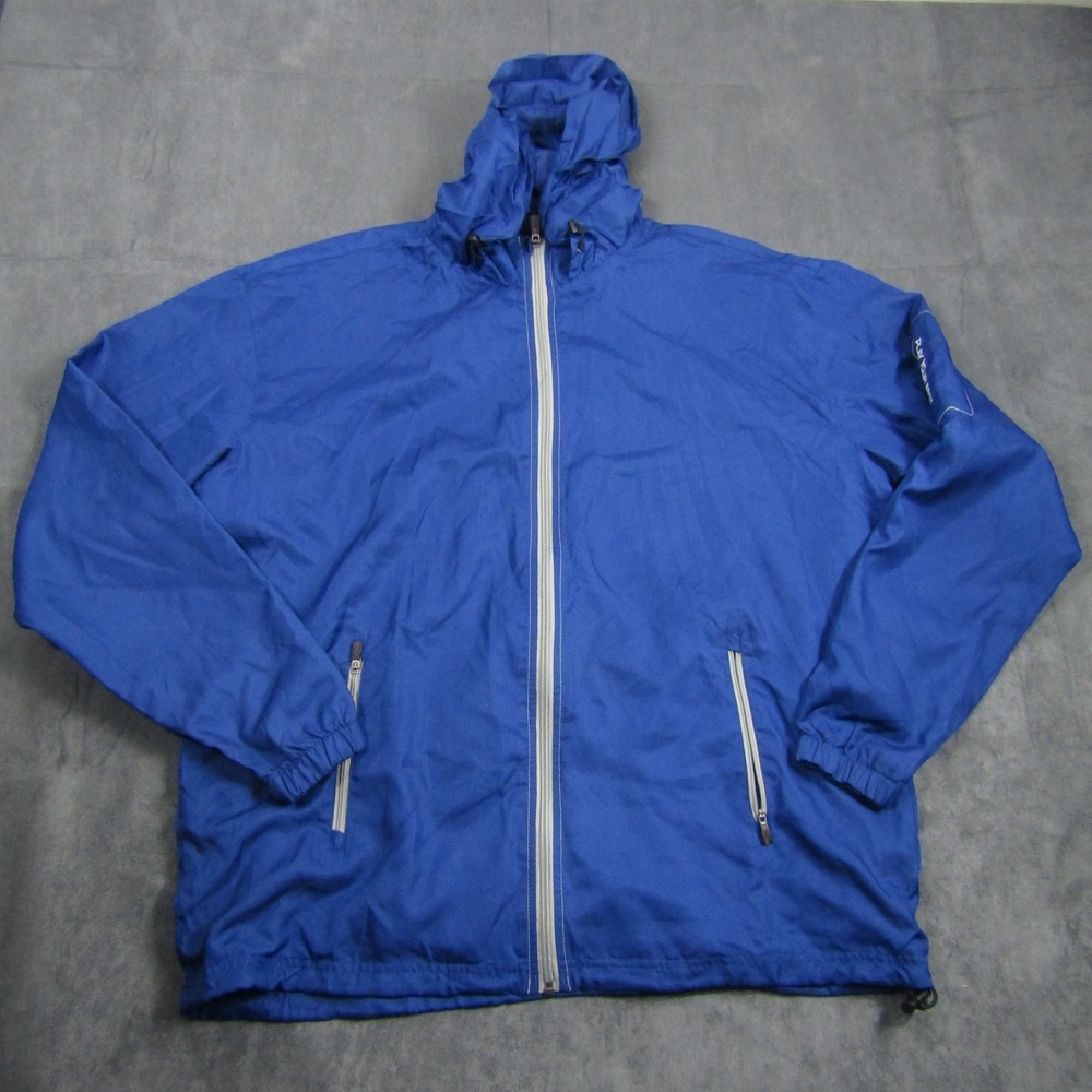 Ping Performance Jacket Men Large Blue Full Zip Hooded Golf Windbreaker Packable